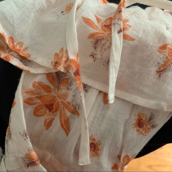 Free People Amanda Ruffle Top Ivory Floral - Picture 7 of 11